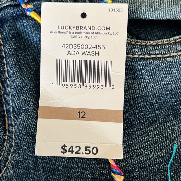 Lucky Brand Zoe Skinny Slim Fit Skinny Leg Jean Girls Sz 12 Blue Ada Wash - Picture 8 of 8